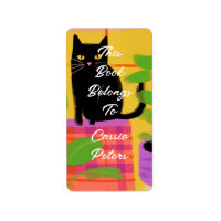 Cute Black Cat With Houseplants This Book Belongs