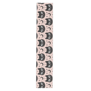 Cute Black Cats & Celestial Halloween Medium Table Runner