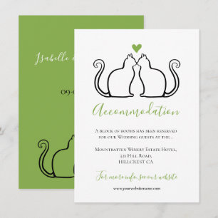 Cute Black Cats Green Heart Wedding Accommodation