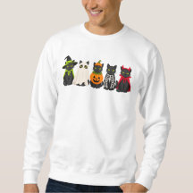 Cute Black Cats in Halloween Costumes Art