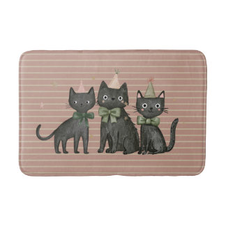 Cute Black Cats Kids Bathroom Bath Mat