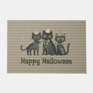 Cute Black Cats Neutral Halloween Doormat