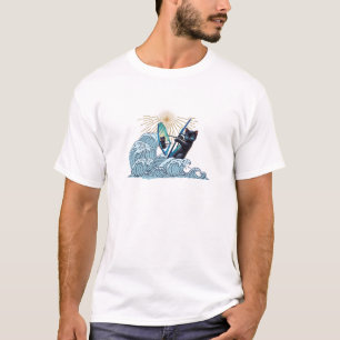 Cute black cats wearing chic glasses and swimsuits T-Shirt