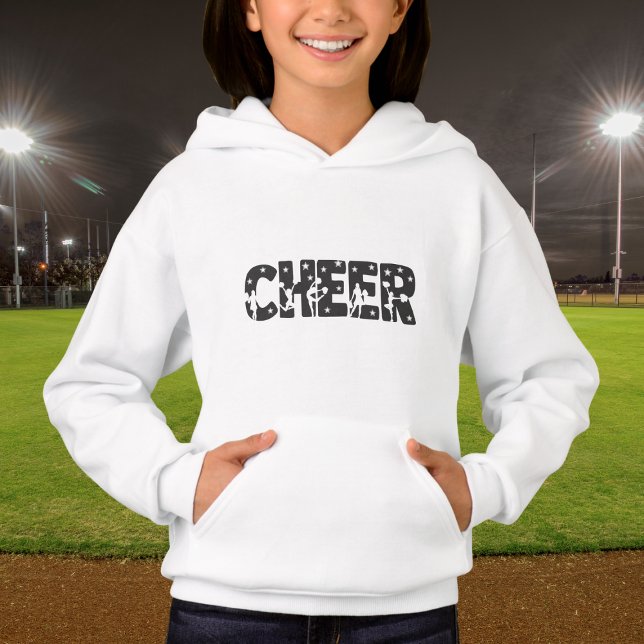 Cute Black Cheer Typography Cheerleader Silhouette (Creator Uploaded)