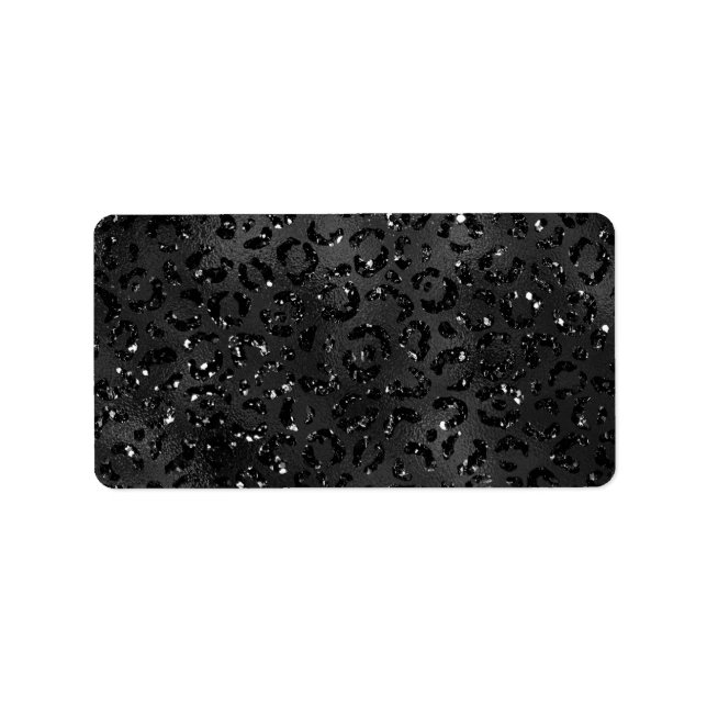 Cute Black Cheetah Leopard Skin Print Animal Label (Front)