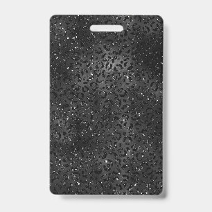 Cute Black Cheetah Leopard Skin Print Pattern ID Badge