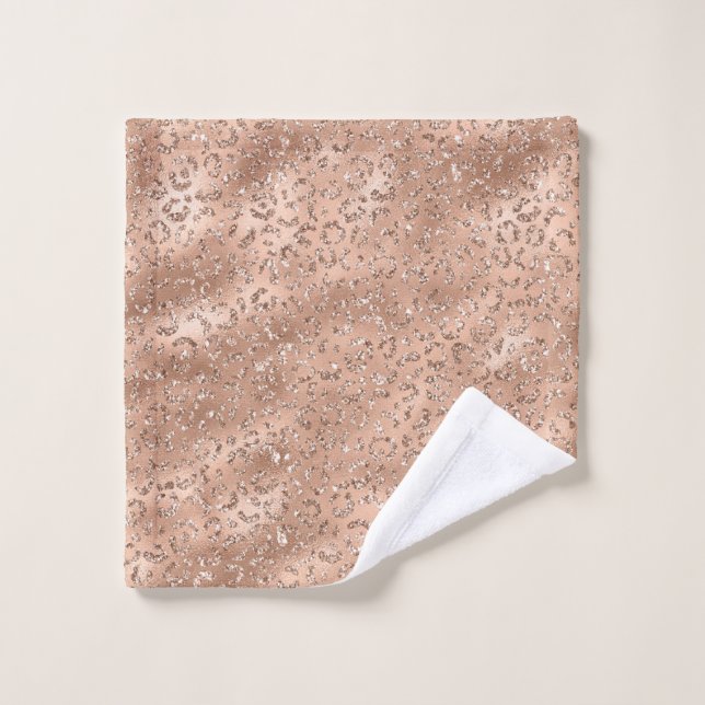 Cute Black Cheetah Leopard Skin Print Pattern Wash Cloth (Wash Cloth)