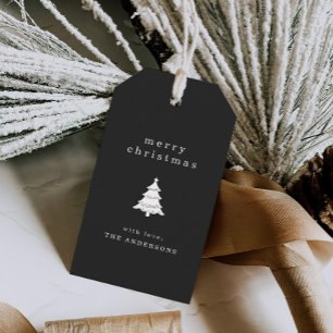 Cute Black Christmas Holiday Gift Tags