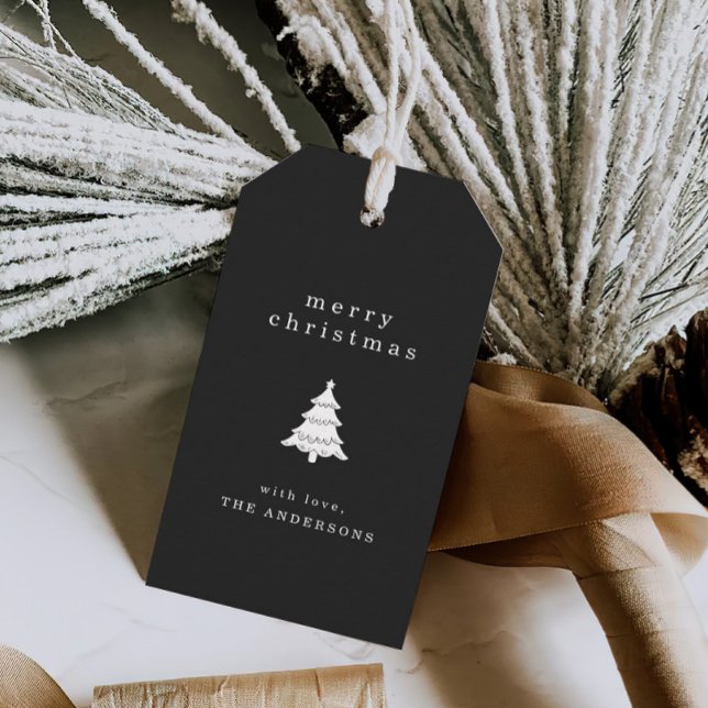 Cute Black Christmas Holiday Gift Tags (Creator Uploaded)