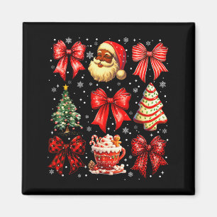 Cute Black Christmas Santa Tree Cake Xmas Women Gi Magnet