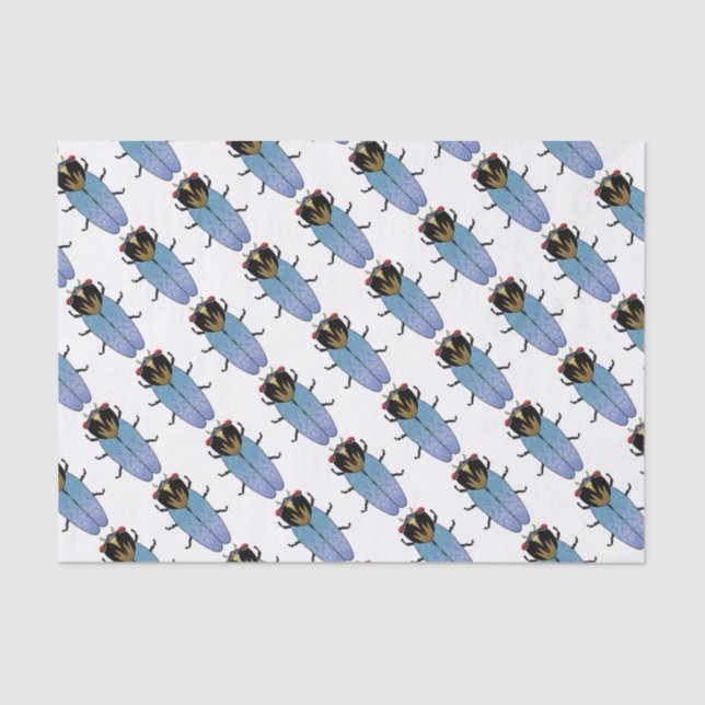 Cute Black Cicada Tissue Paper (Front)