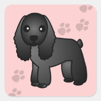 Cute Black Cocker Spaniel Cartoon