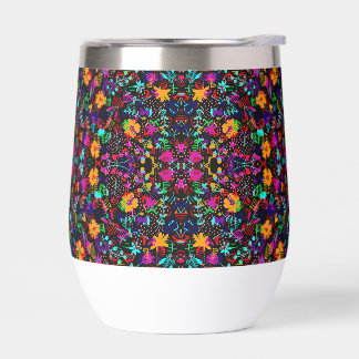 Cute black colourful abstract flowers