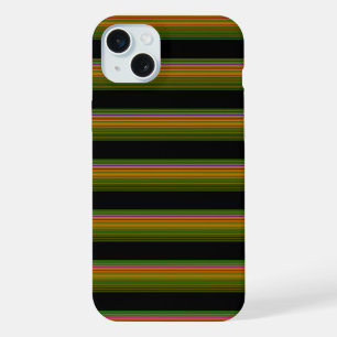 Cute black colourful striped iPhone 15 plus case