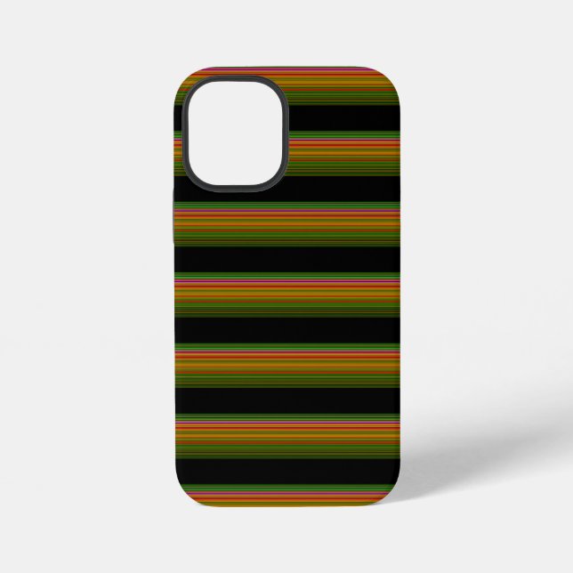 Cute black colourful striped iPhone case (Back)