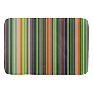 Cute black colourful stripes bath mat