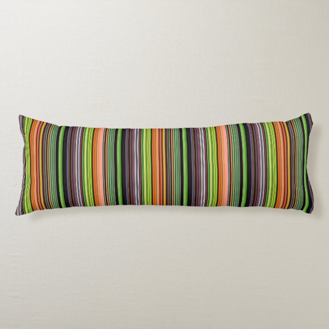 Cute black colourful stripes body cushion (Front)