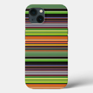 Cute black colourful stripes iPhone 13 case