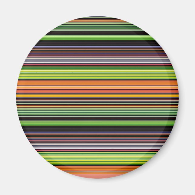 Cute black colourful stripes magnet (Front)