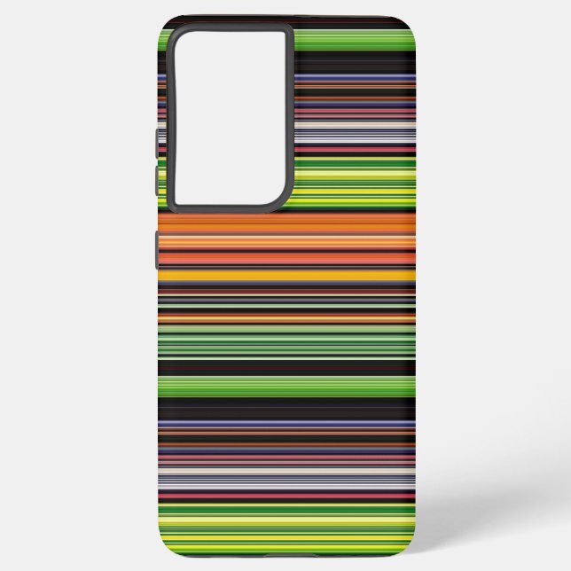 Cute black colourful stripes samsung galaxy s21 ultra case (Back)