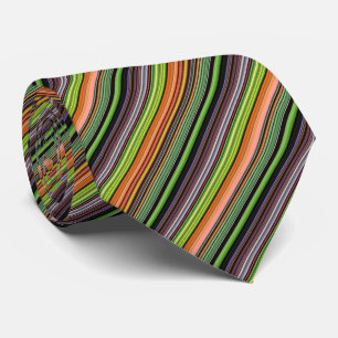 Cute black colourful stripes tie
