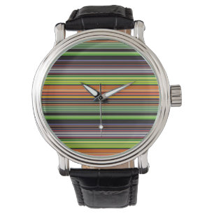 Cute black colourful stripes watch