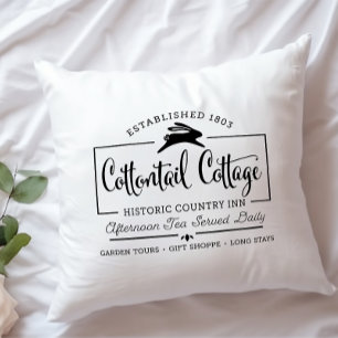 Cute Black Cottontail Cottage Farmhouse Easter Cushion