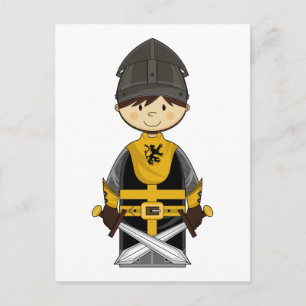 Cute Black Crusader Knight Postcard