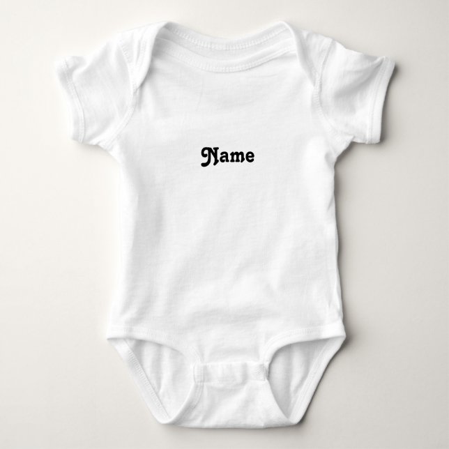 Cute black custom name text modern personalised baby bodysuit (Front)
