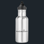 Cute black custom script name monogram modern 532 ml water bottle<br><div class="desc">Cute black and white custom script name simple modern elegant stainless steel water bottle.
Great for kids and adults alike</div>