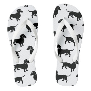 Cute Black Dachshund Pattern Jandals