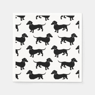 Cute Black Dachshund Pattern Napkin