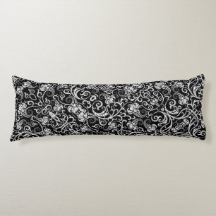 Cute black dalmatian flowers design body cushion