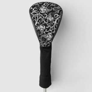 Cute black dalmatian flowers design golf head cover