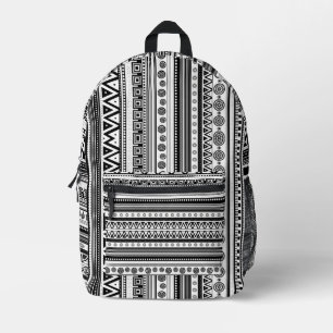 Cute black decorative aztec texture printed backpack