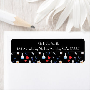 Cute Black Doctor Medical Equipment Return Address