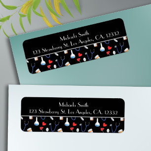Cute Black Doctor Medical Equipment Return Address