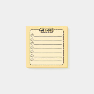Cute Black Dog Personalised Post-it Notes