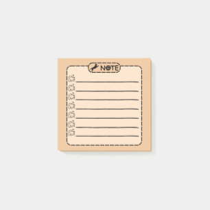 Cute Black Dog Personalised Post-it Notes