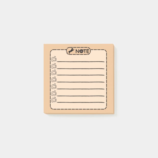 Cute Black Dog Personalised Post-it Notes (Front)