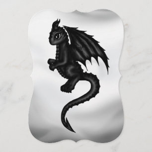 cute black Dragon invitation