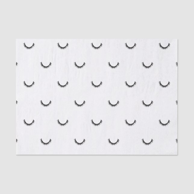 Cute Black Eyelashes Make-up Pattern Tissue Paper (Front)