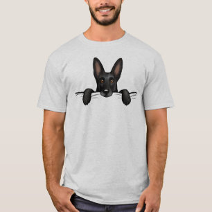 Cute Black German Shepherd Dog Peeking T-Shirt