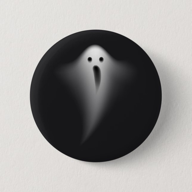 Cute Black Ghost 6 Cm Round Badge (Front)