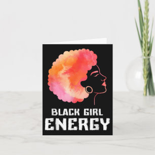 Cute Black Girl Energy Black History Month African Card
