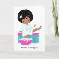 Cute Black Girl Spa Sleepover Birthday Party Photo