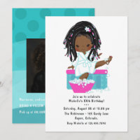 Cute Black Girl Spa Sleepover Birthday Party Photo