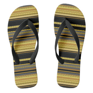Cute black golden stripes jandals