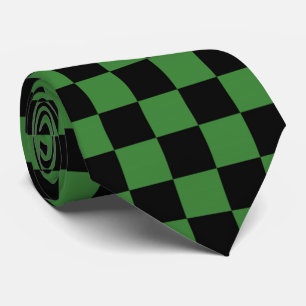 cute black green pattern tie