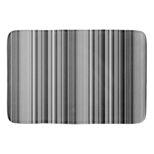Cute black grey stripes  bath mat